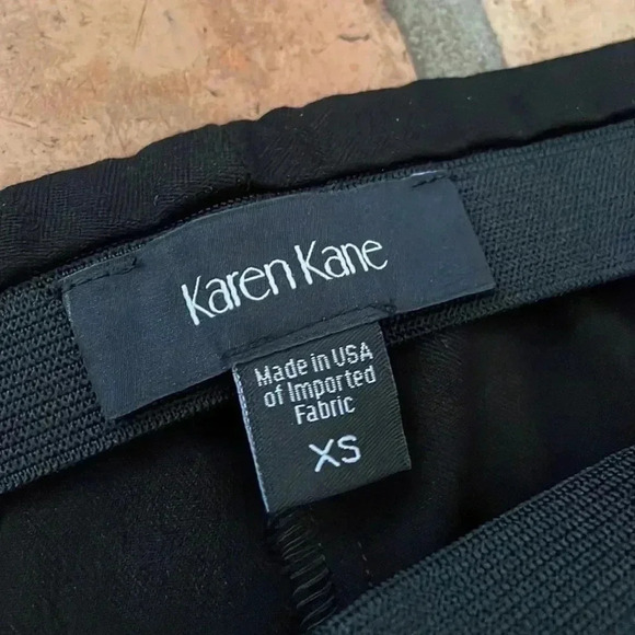 🔷 KAREN KANE NEW Tuxedo Black Silver Stripe Ankle Pant XS - Picture 3 of 10